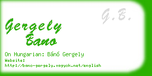 gergely bano business card